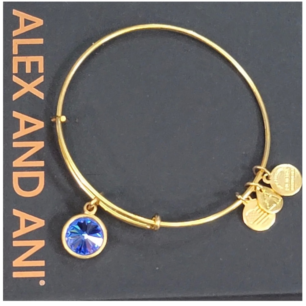 Alex And Ani September Sapphire Birthstone Charm Expandable Bracelet